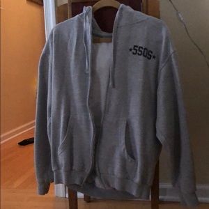 Gray zip up hoodie 5sos merch